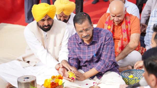 CM Mann and Kejriwal Launch Rs 75 Crore Development Works at Shri Kali Mata Temple in Patiala